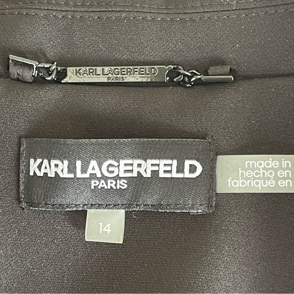 NWT Karl Lagerfeld Paris Pearl Embellished Black Blazer Single Button 14 - Picture 10 of 16